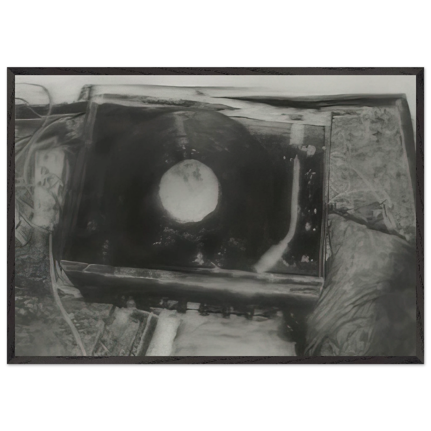 RECORD PLAYER 1988 - Gerhard Richter 70x100 cm / 28x40 inches Framed Art Print – Black Wooden Frame