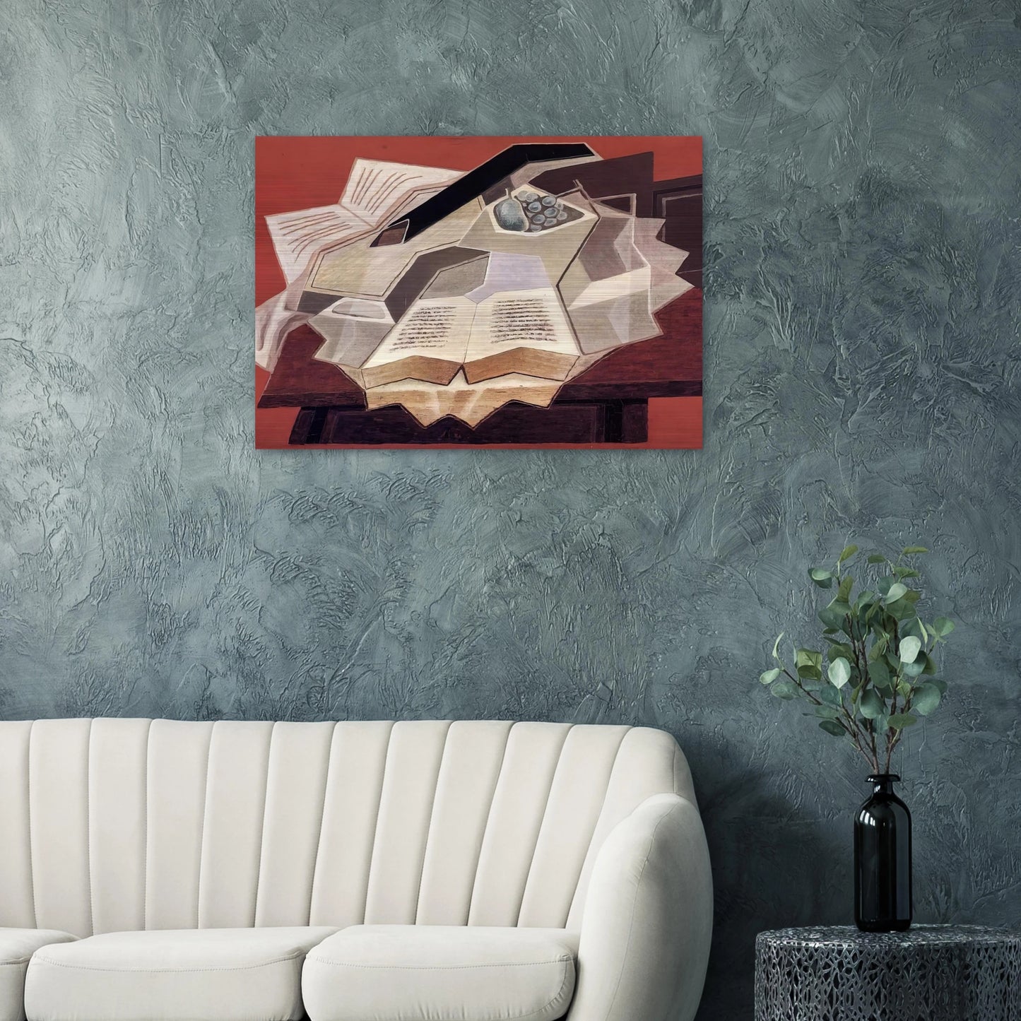 THE OPEN BOOK 1925 1 - Juan Gris Brushed Aluminum Print - 70x100 cm / 28x40 inches | Juan Gris Aluminum Print | Juan Gris Prints