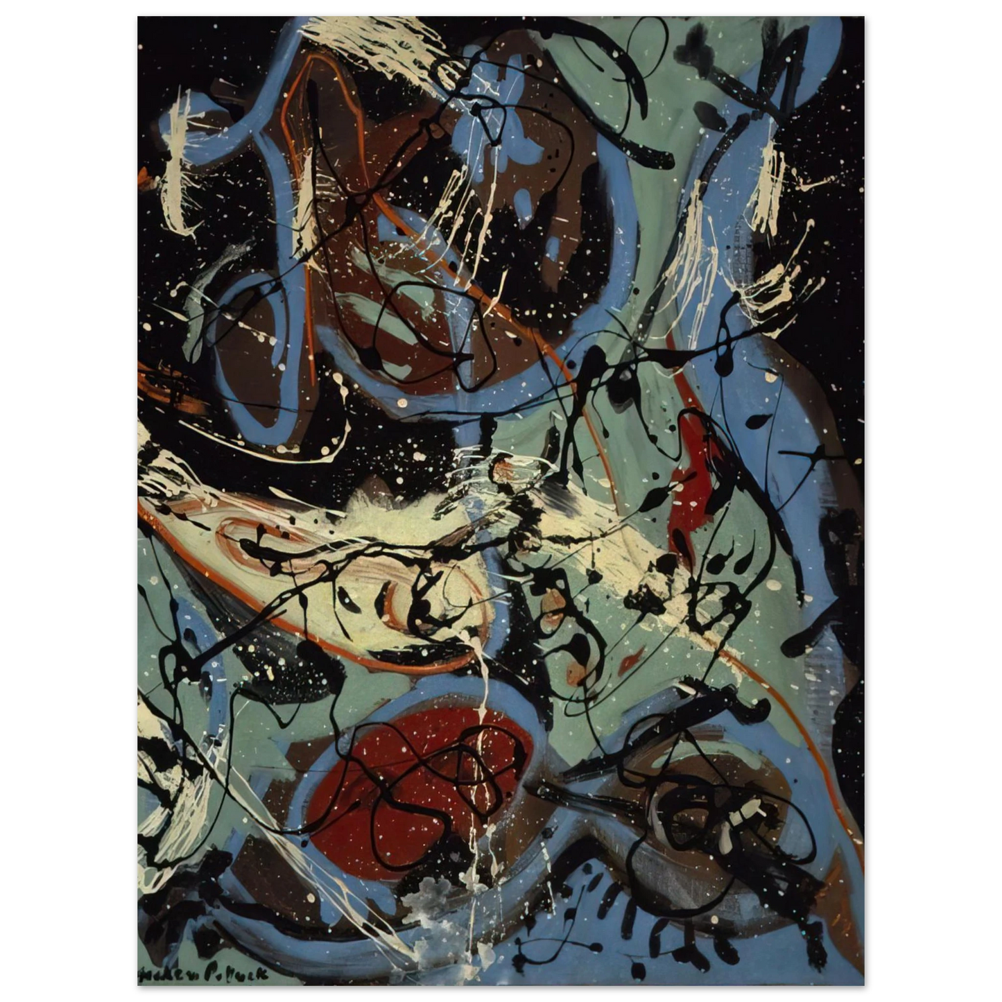 Jackson Pollock - COMPOSITION WITH POURING II 75x100 cm / 30x40inches Fine Art Poster