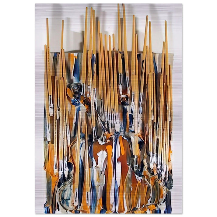 Paintbrushes Violin - II - 1980 - Arman Brushed Aluminum Print - 70x100 cm / 28x40 inches | Arman Aluminum Print | Arman Prints