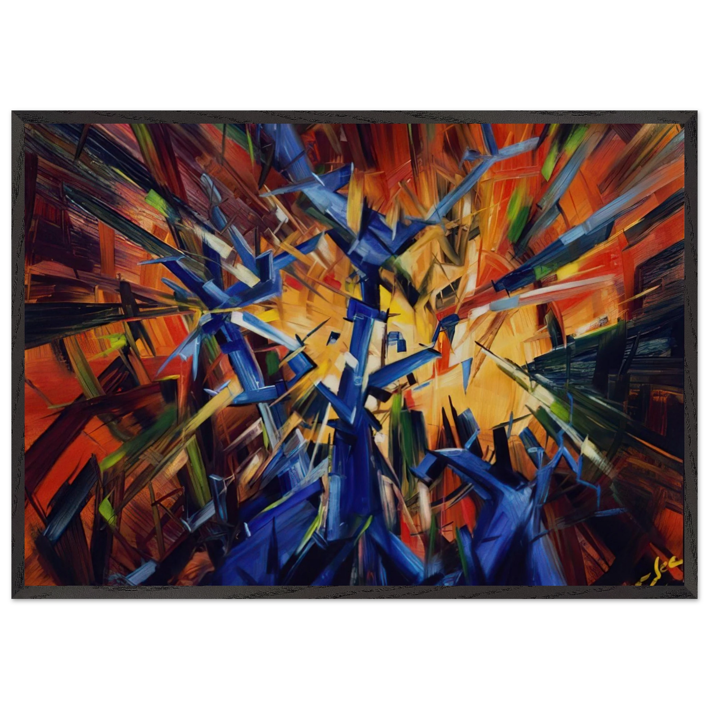 Untitled - 1966 N7 - Konrad Zuse 70x100 cm / 28x40 inches Framed Art Print – Black Wooden Frame