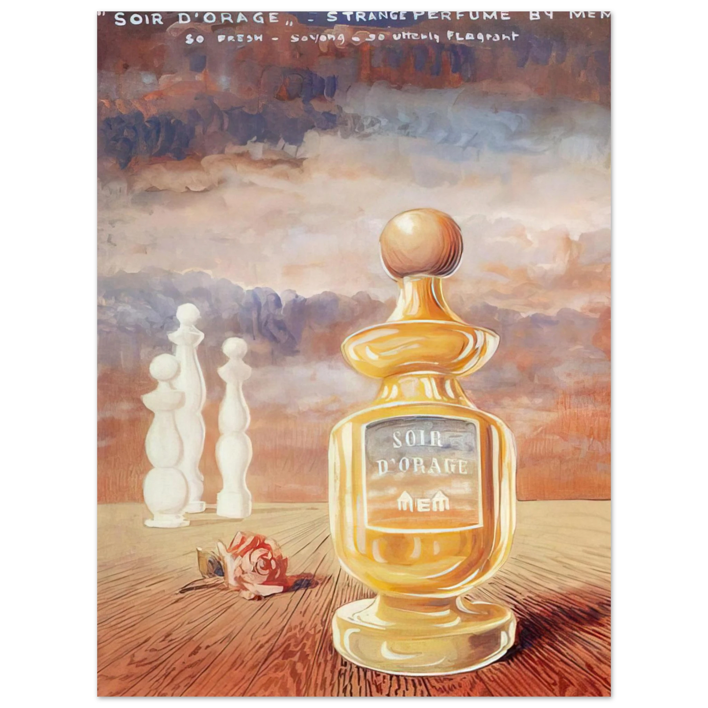 Rene Magritte - SOIR D ORAGE STRANGE PERFUME BY MEM 75x100 cm / 30x40inches Fine Art Poster