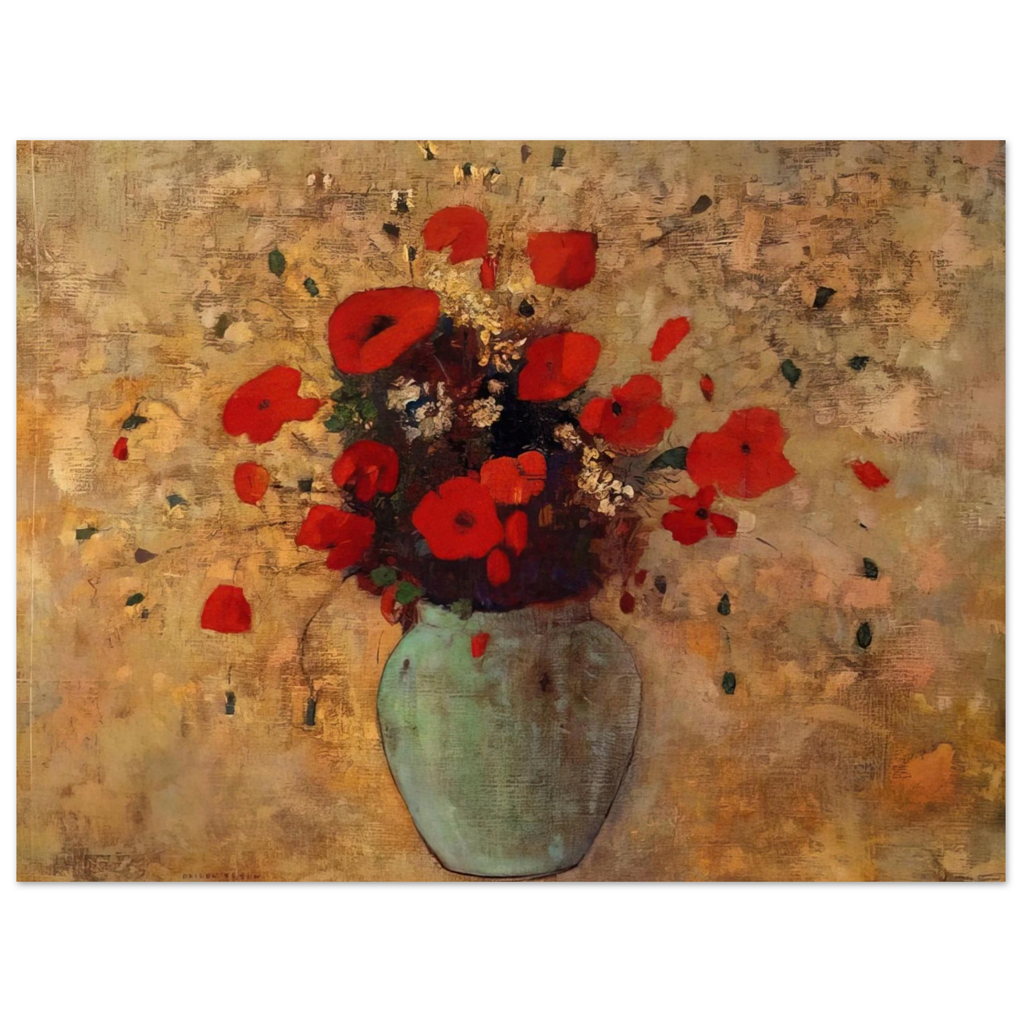 Odilon Redon - VASE OF POPPIES 75x100 cm / 30x40inches Fine Art Poster