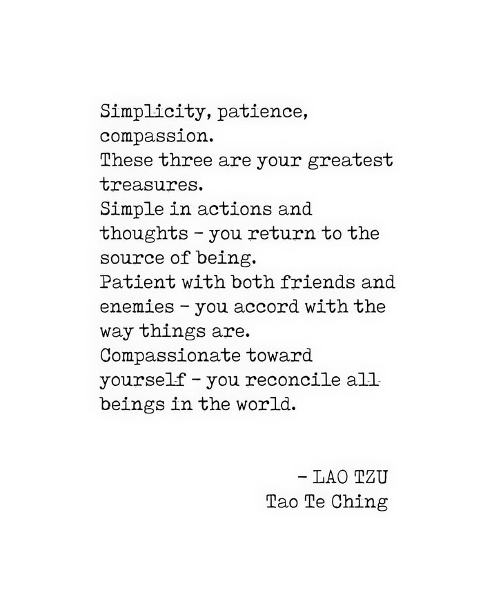 Dao De Jing Quotes Art Print | Lao Tzu Minimalist Typewriter Print | RedKalion