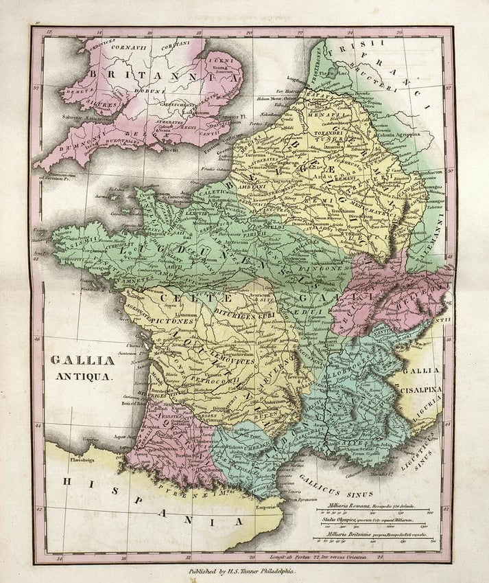 Map of Ancient Gaul Art Print | Premium Historical Map | RedKalion