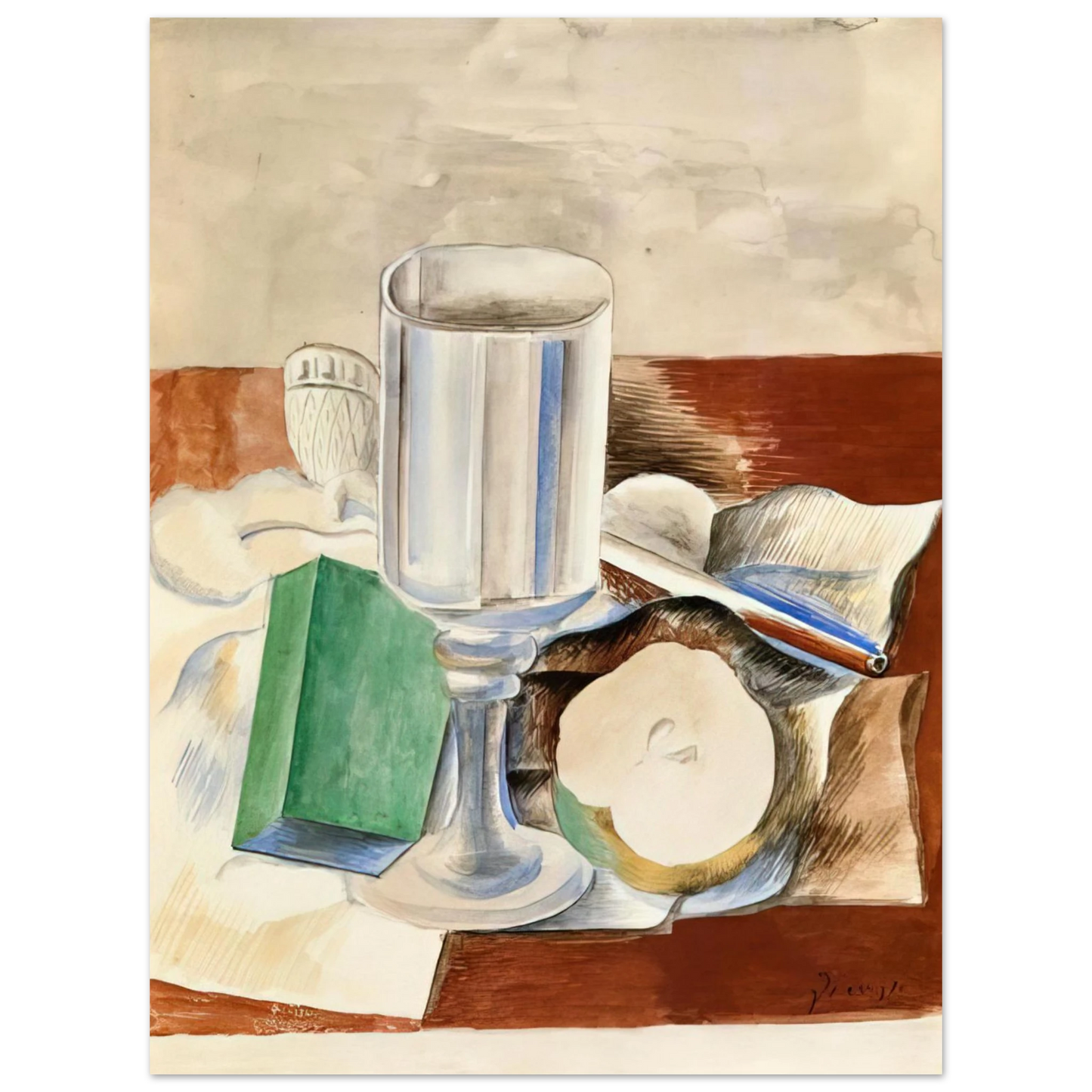 Pablo Picasso - Still life with a Glass and an Apple - 1914 75x100 cm / 30x40inches Fine Art Poster