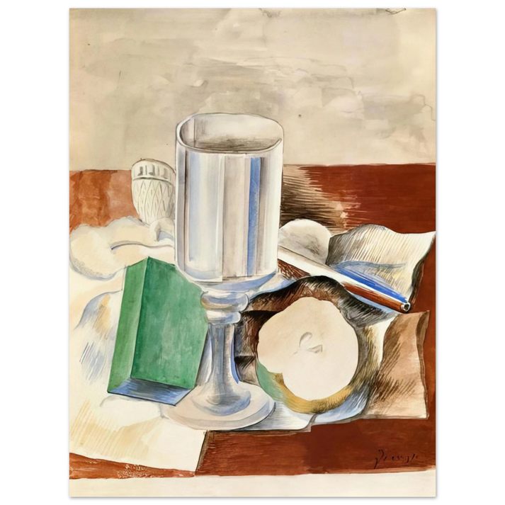 Pablo Picasso - Still life with a Glass and an Apple - 1914 75x100 cm / 30x40inches Fine Art Poster