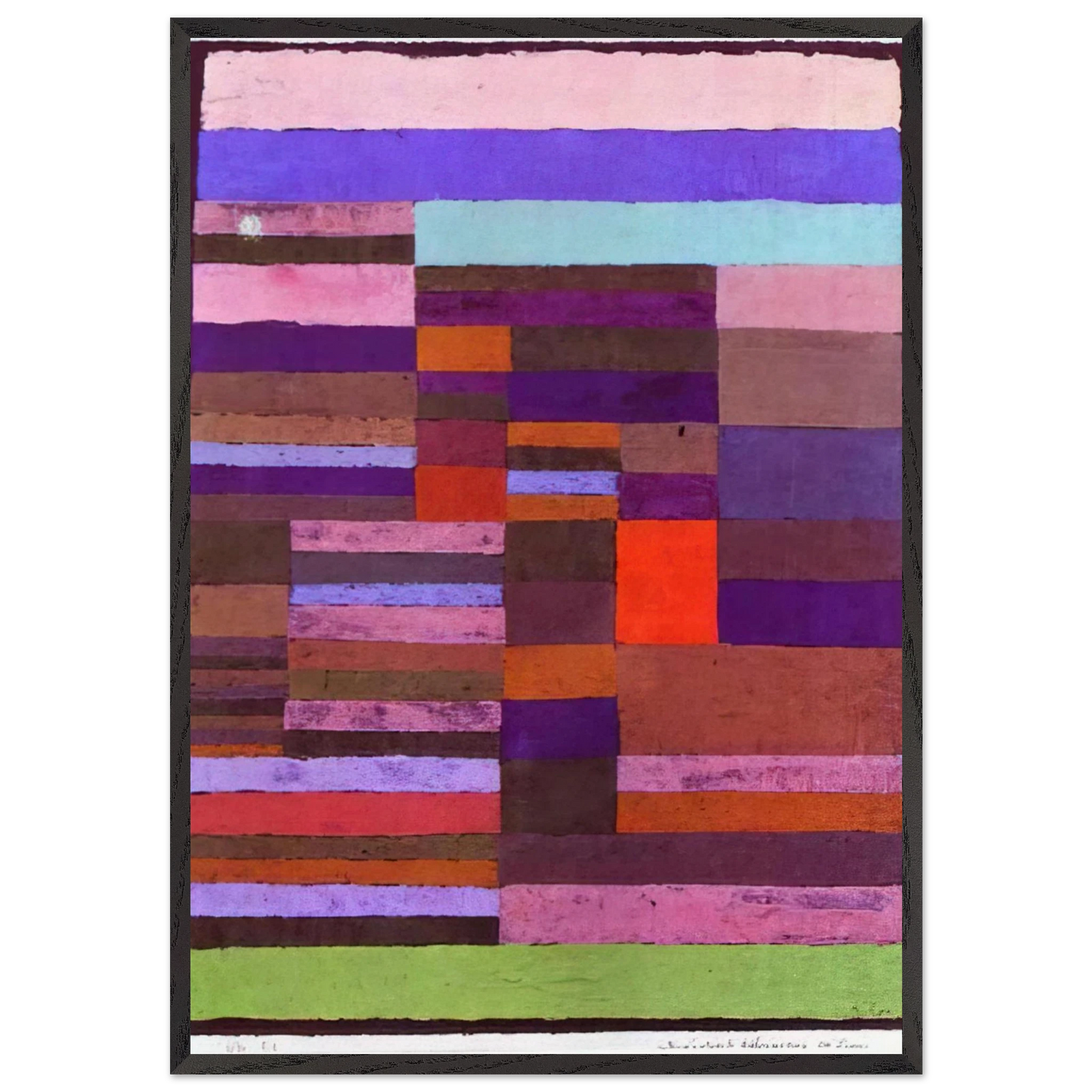 INDIVIDUALIZED ALTIMETRY OF STRIPES 1930 - Paul Klee 70x100 cm / 28x40 inches Framed Art Print – Black Wooden Frame
