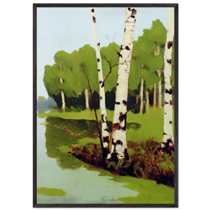 Birches - Arkhyp Kuindzhi 70x100 cm / 28x40 inches Framed Art Print – Black Wooden Frame