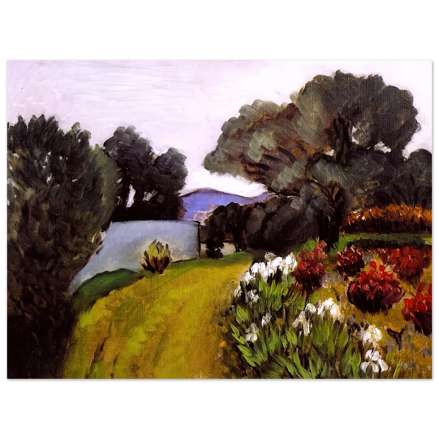 Henri Matisse - IN THE NICE COUNTRYSIDE GARDEN OF IRISES 1919 75x100 cm / 30x40inches Fine Art Poster