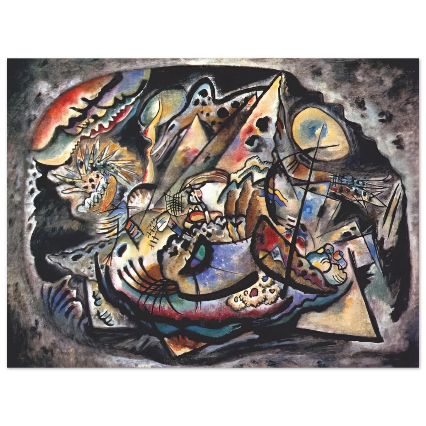 Wassily Kandinsky - GREY OVAL 1917 75x100 cm / 30x40inches Fine Art Poster