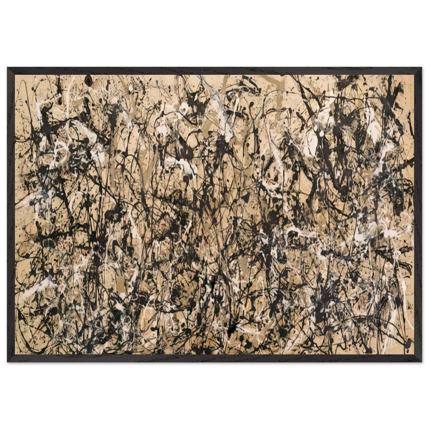 AUTUMN RHYTHM NUMBER 30 1950 - Jackson Pollock 70x100 cm / 28x40 inches Framed Art Print – Black Wooden Frame