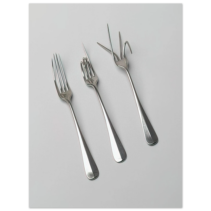 Bruno Munari - Fork Design - 1958 75x100 cm / 30x40inches Fine Art Poster