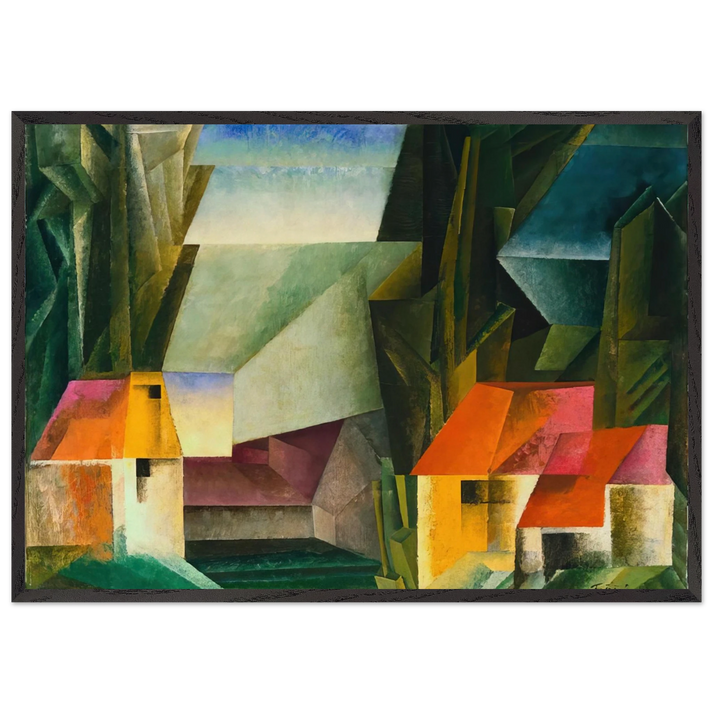HOPFGARTEN 1920 - Lyonel Feininger 70x100 cm / 28x40 inches Framed Art Print – Black Wooden Frame