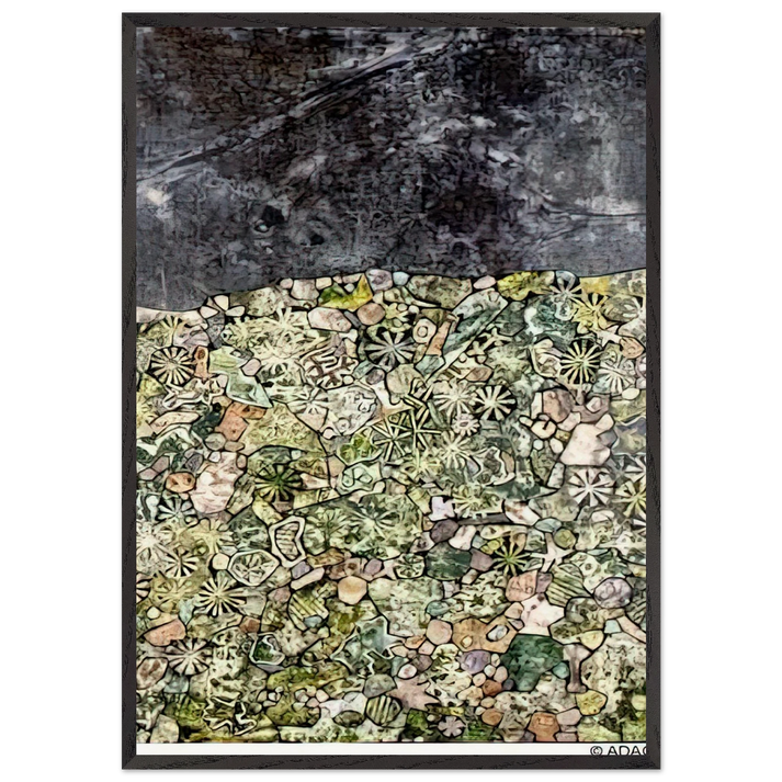 I LIVE IN A COUNTRY LAUGHING - Jean Dubuffet 70x100 cm / 28x40 inches Framed Art Print – Black Wooden Frame