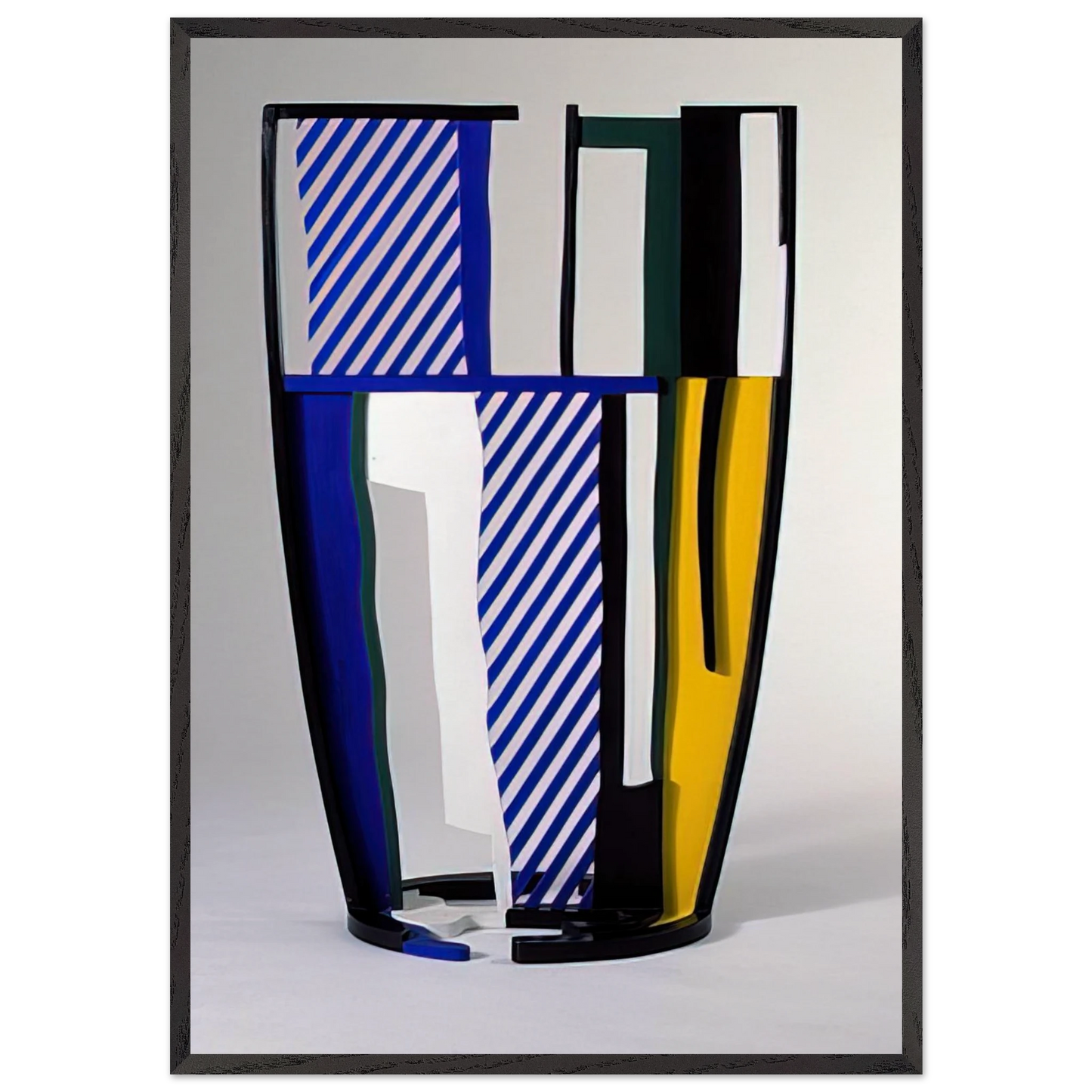 GLASS IV 1977 - Roy Lichtenstein 70x100 cm / 28x40 inches Framed Art Print – Black Wooden Frame