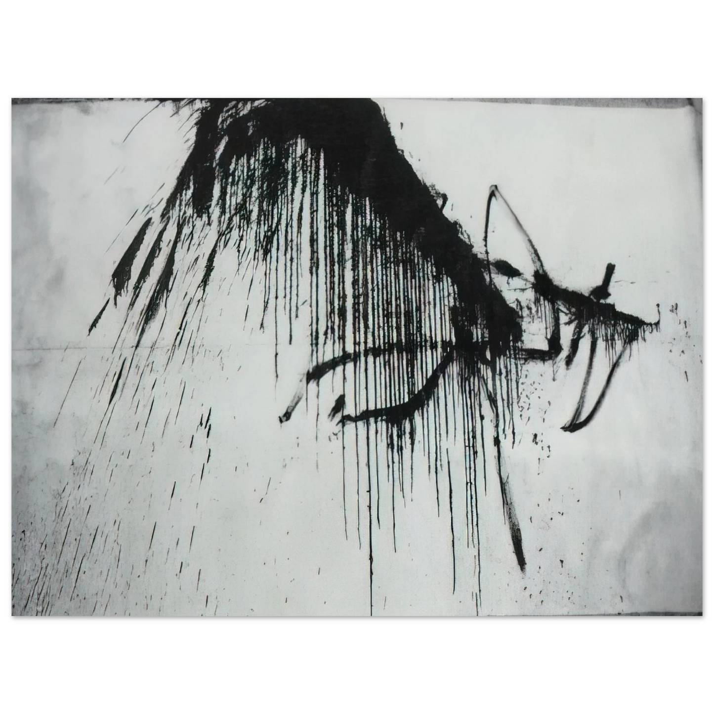 Salvador Dali - NIGHT IN THE HOTEL ABSTRACT IN BLACK AND WHITE 75x100 cm / 30x40inches Fine Art Poster