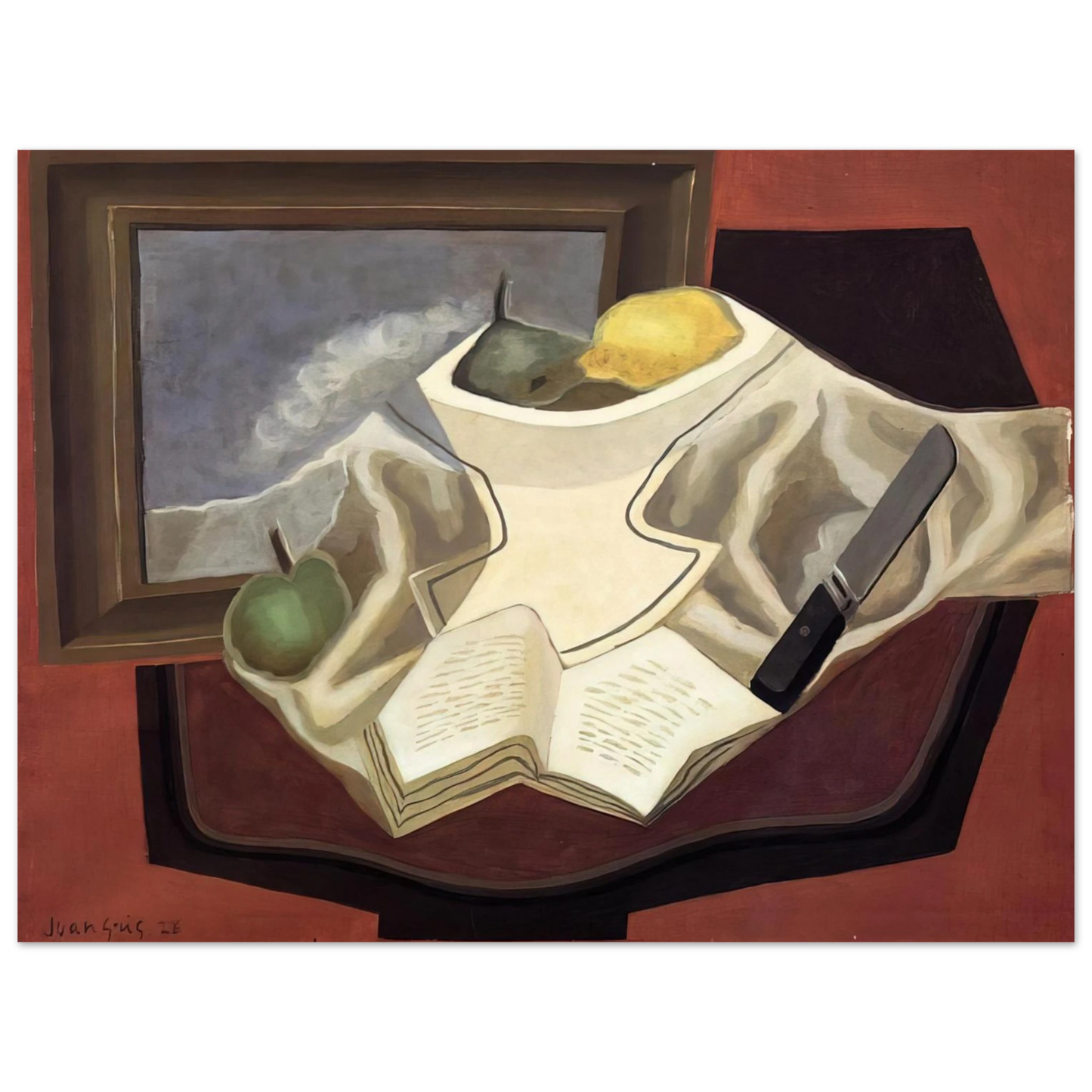 Juan Gris - THE TABLE IN FRONT OF THE PICTURE 1926 75x100 cm / 30x40inches Fine Art Poster