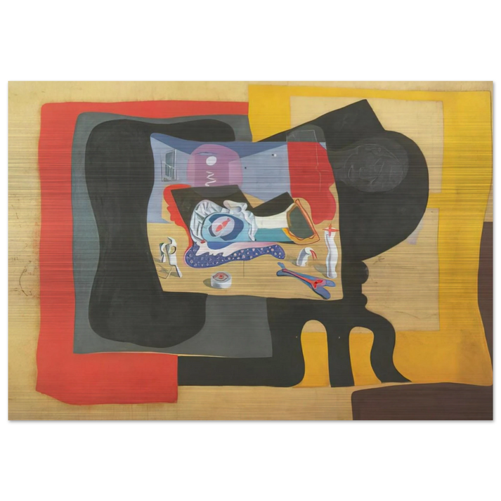 STILL LIFE WITH MOONIGHT - Salvador Dali Brushed Aluminum Print - 70x100 cm / 28x40 inches | Salvador Dali Aluminum Print | Salvador Dali Prints