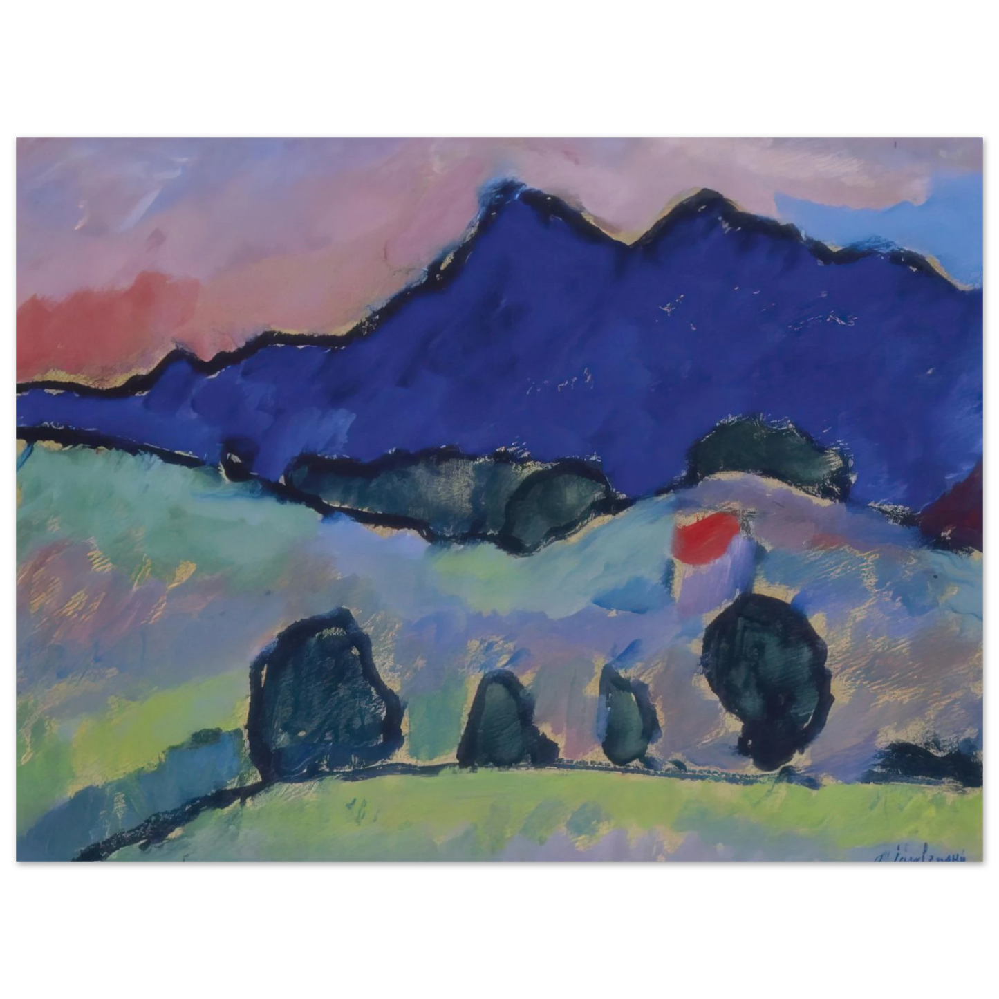 Alexej von Jawlensky - BLAUER BERG 1910 75x100 cm / 30x40inches Fine Art Poster