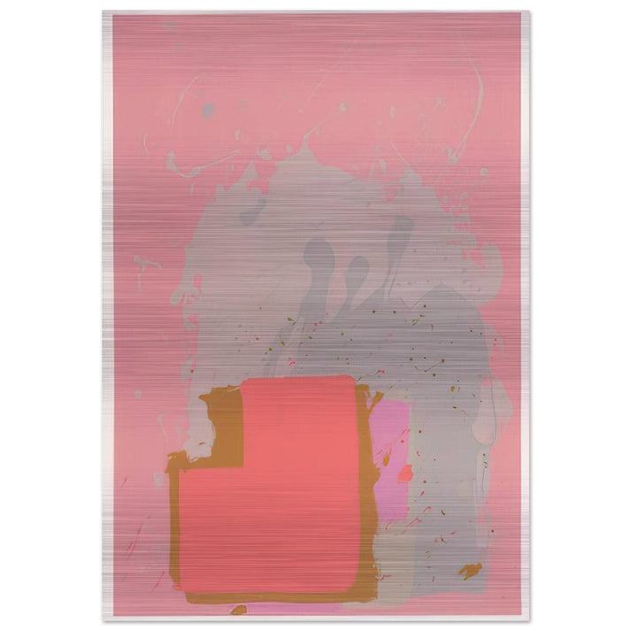 Red Black on Pink - 1971 - John Hoyland Brushed Aluminum Print - 70x100 cm / 28x40 inches | John Hoyland Aluminum Print | John Hoyland Prints