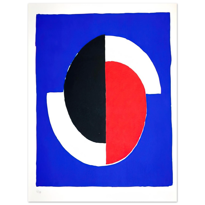 Sonia Delaunay - COMPOSITION RED BLUE BLACK WHITE 75x100 cm / 30x40inches Fine Art Poster
