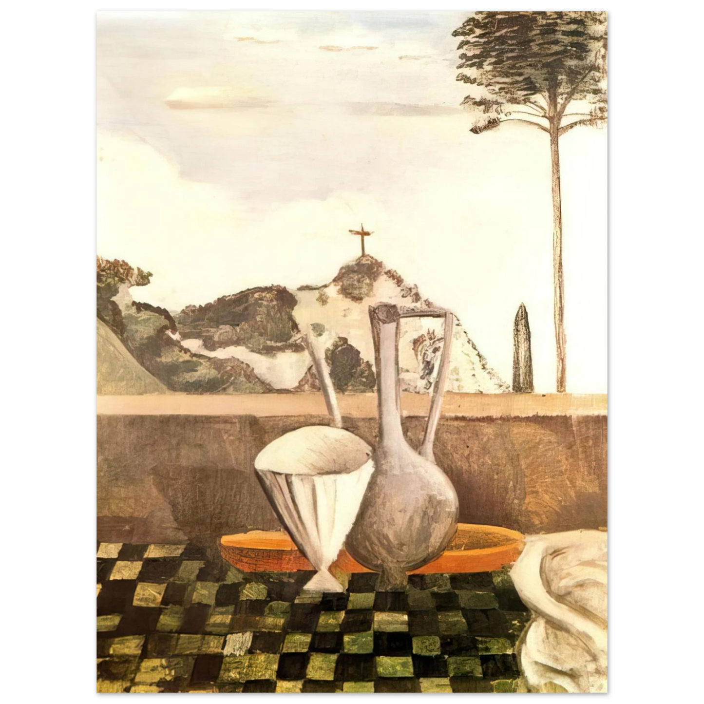 Andre Derain - THE STILL LIFE IN FRONT OF CROSS ON TOP OF THE MOUNTAIN 1912 75x100 cm / 30x40inches Fine Art Poster