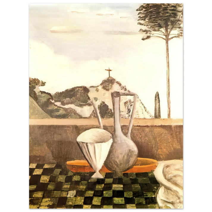 Andre Derain - THE STILL LIFE IN FRONT OF CROSS ON TOP OF THE MOUNTAIN 1912 75x100 cm / 30x40inches Fine Art Poster