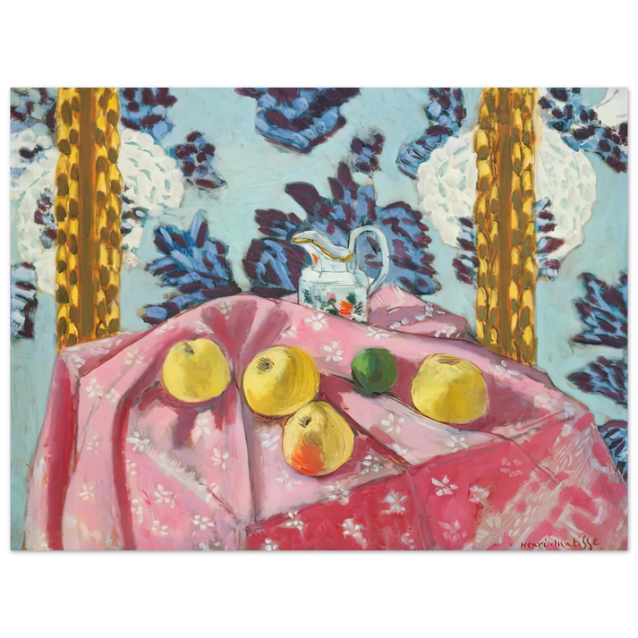 Henri Matisse - STILL LIFE WITH APPLES ON A PINK TABLECLOTH 1924 75x100 cm / 30x40inches Fine Art Poster