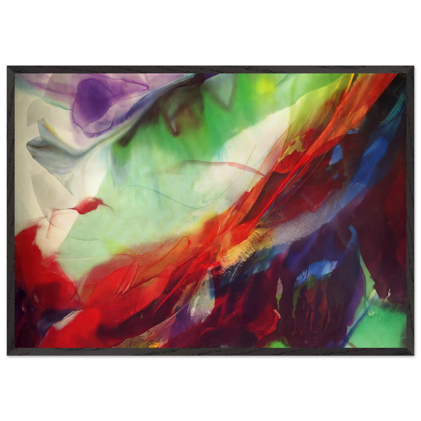 Phenomena Sun over the Hour Glass - 1966 - Paul Jenkins 70x100 cm / 28x40 inches Framed Art Print – Black Wooden Frame