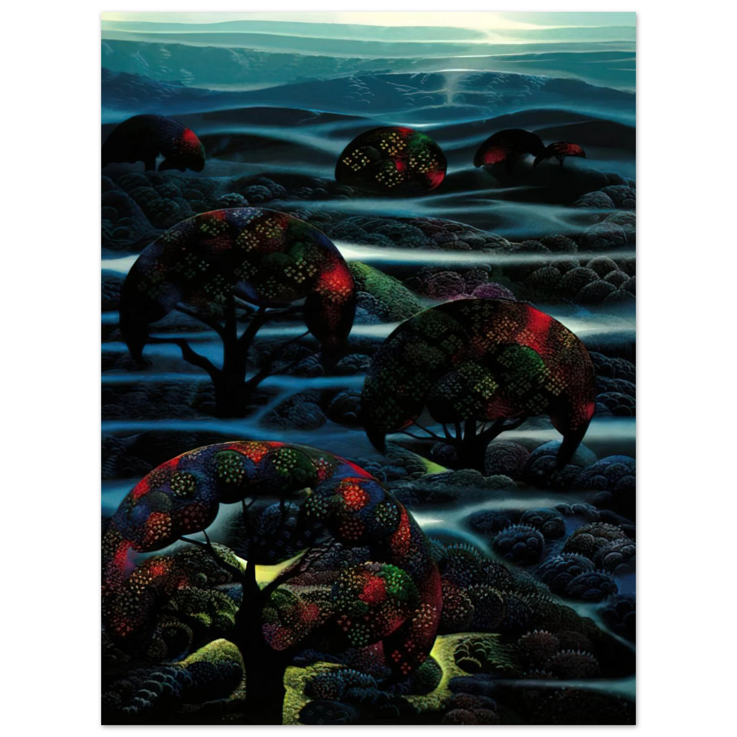 Eyvind Earle - Garden of Dreams 75x100 cm / 30x40inches Fine Art Poster