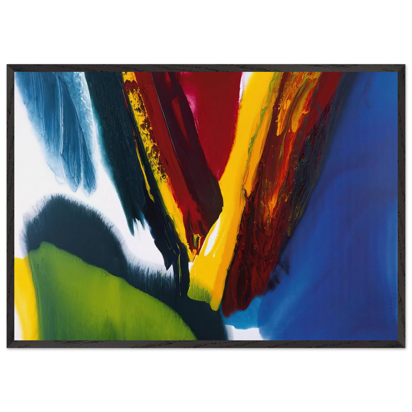 Phenomena Intervening Mantle - 2006 - Paul Jenkins 70x100 cm / 28x40 inches Framed Art Print – Black Wooden Frame