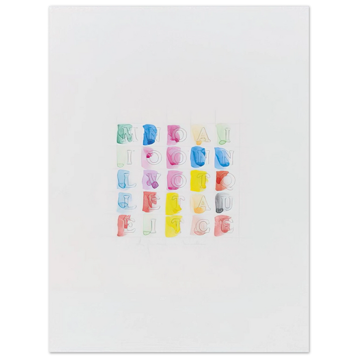Alighiero Boetti - MILLENOVECENTOTTANTACINQUE 1985 75x100 cm / 30x40inches Fine Art Poster