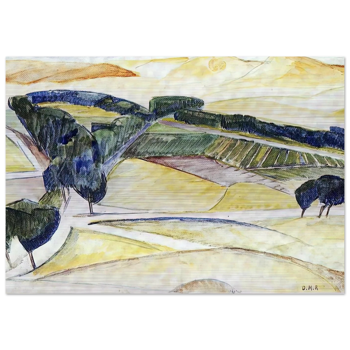 LANDSCAPE AT TOLEDO 1913 - Diego Rivera Brushed Aluminum Print - 70x100 cm / 28x40 inches | Diego Rivera Aluminum Print | Diego Rivera Prints