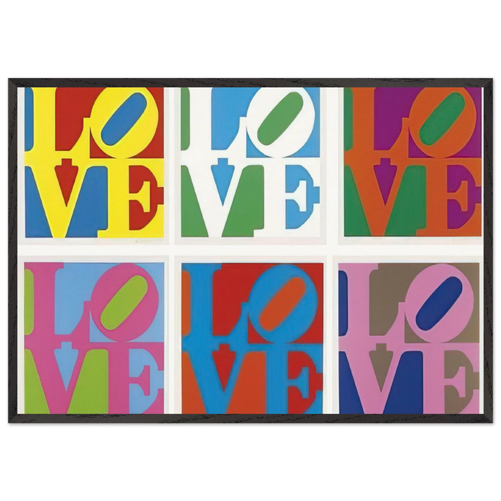 The Garden of Love - Robert Indiana 70x100 cm / 28x40 inches Framed Art Print – Black Wooden Frame