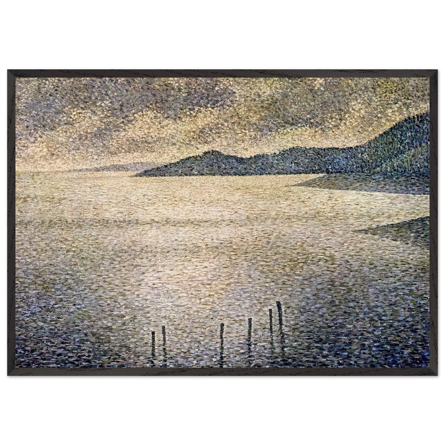 CHANNEL COAST 1892 - Theo van Rysselberghe 70x100 cm / 28x40 inches Framed Art Print – Black Wooden Frame