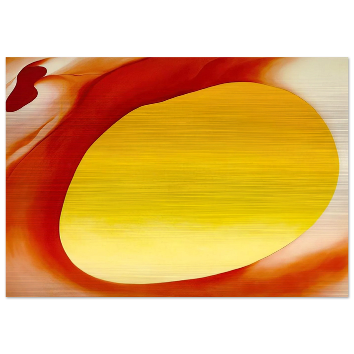 Pelvis Series - Red with Yellow - Georgia O'Keeffe Brushed Aluminum Print - 70x100 cm / 28x40 inches | Georgia O'Keeffe Aluminum Print | Georgia O'Keeffe Prints