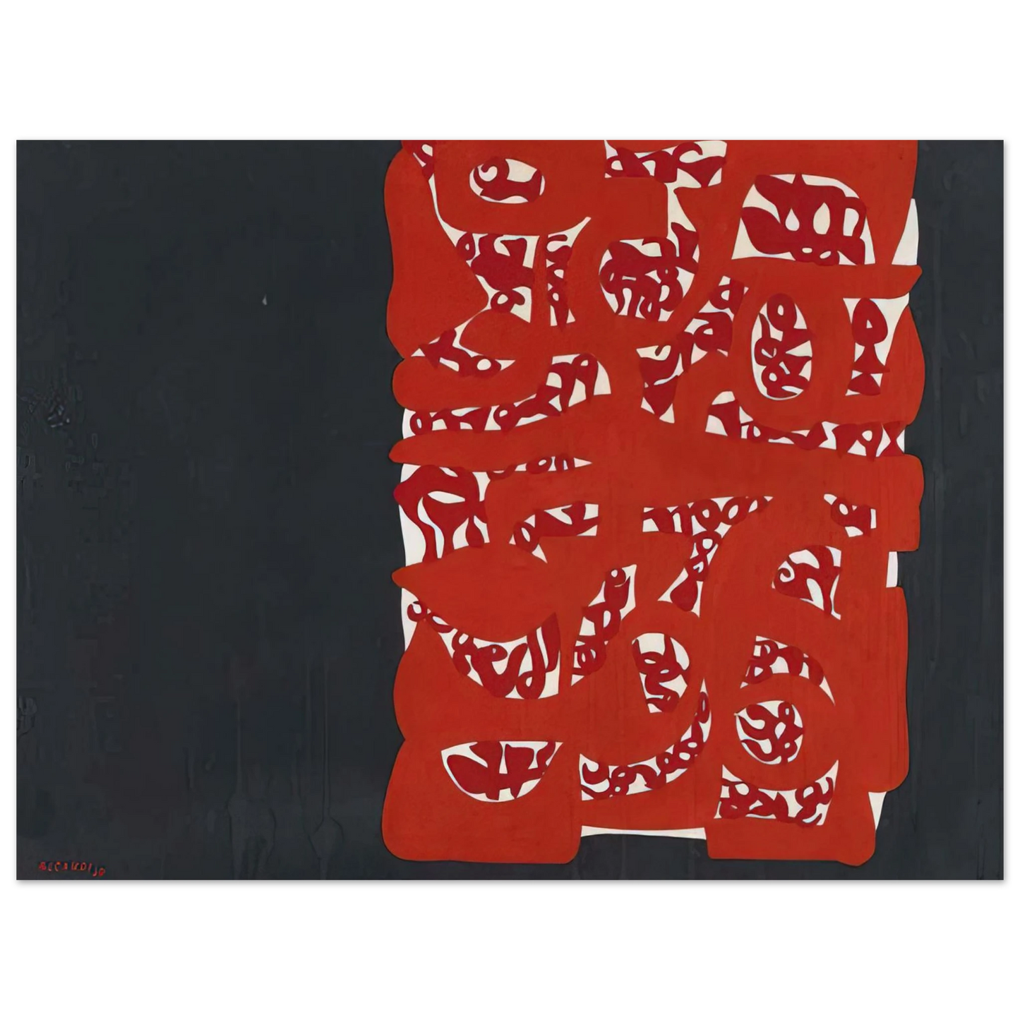 Carla Accardi - Rettangolo rosso - 1960 75x100 cm / 30x40inches Fine Art Poster