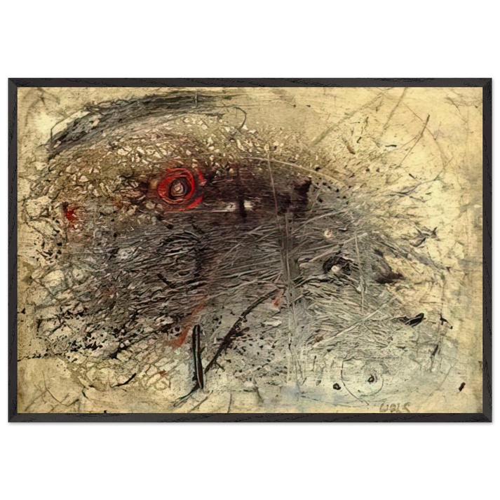 Untitled 6 - Tachisme - Wols 70x100 cm / 28x40 inches Framed Art Print – Black Wooden Frame
