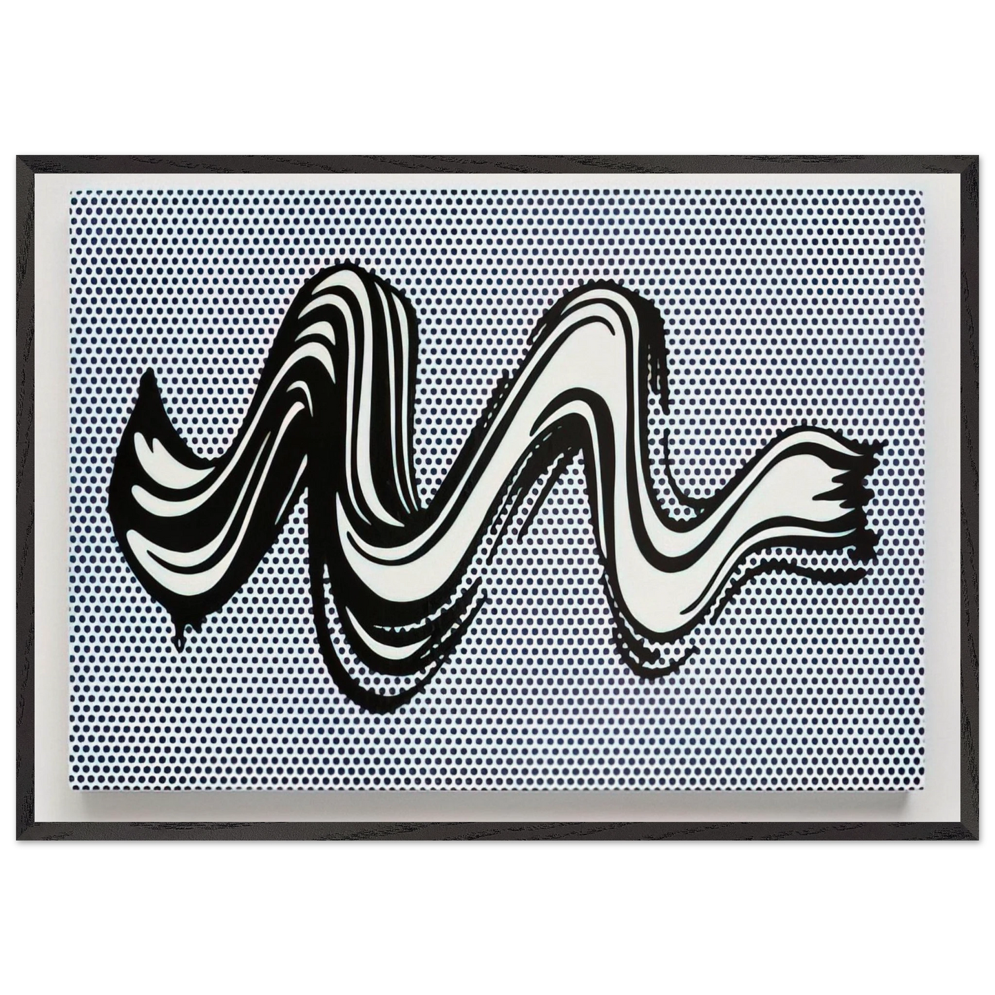BRUSHSTROKE 1965 - Roy Lichtenstein 70x100 cm / 28x40 inches Framed Art Print – Black Wooden Frame