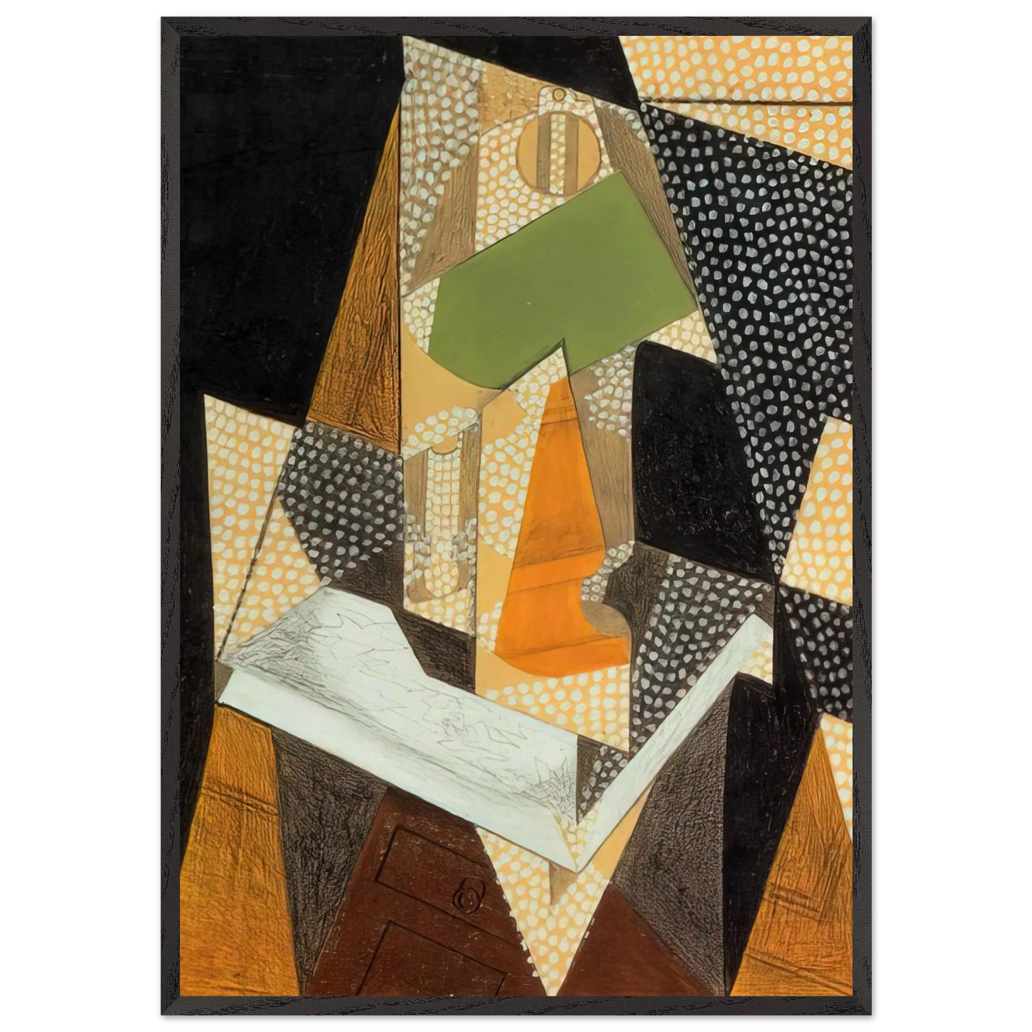 LAMP 1916 - Juan Gris 70x100 cm / 28x40 inches Framed Art Print – Black Wooden Frame