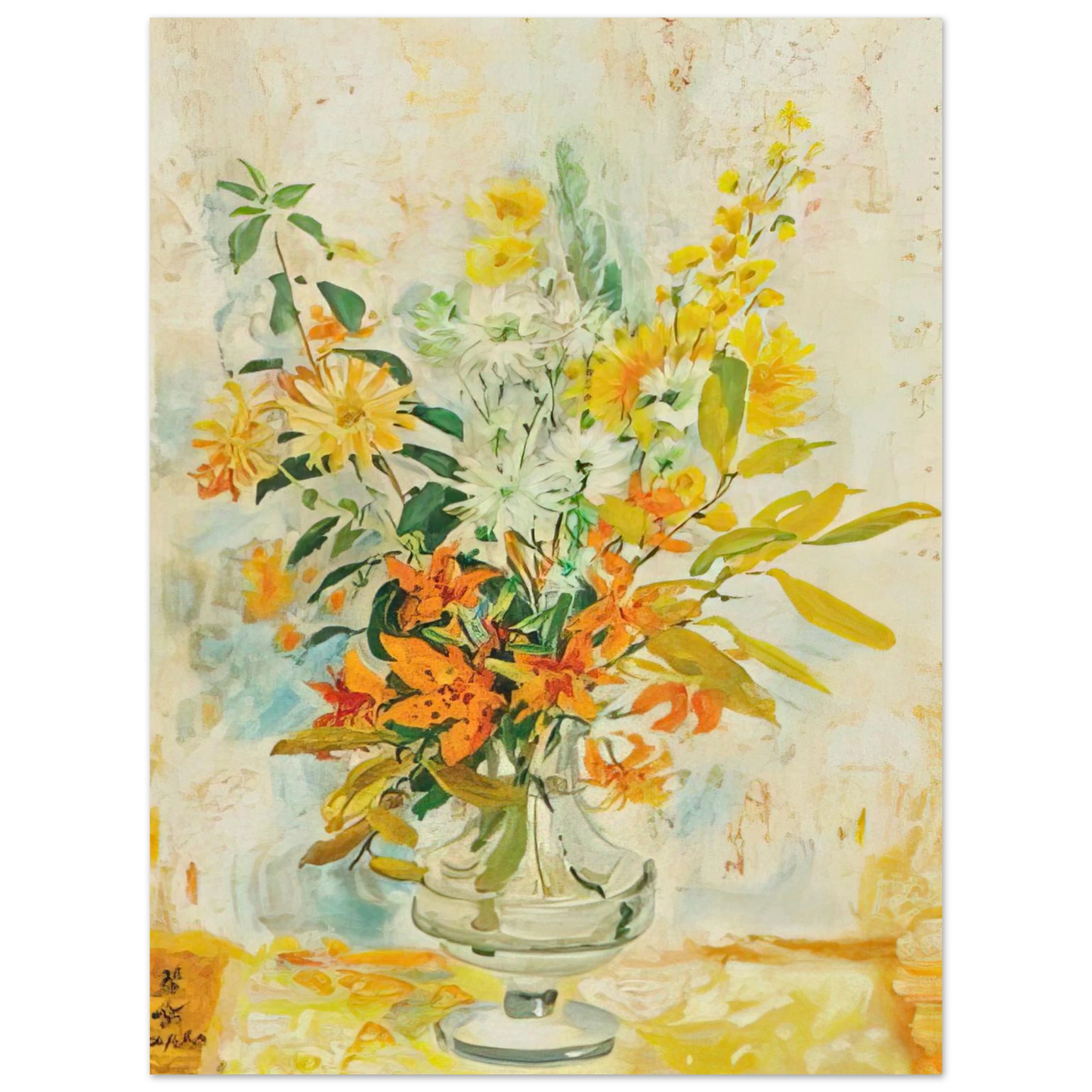 Le Pho - Yellow Lilies - Post-Impressionism 75x100 cm / 30x40inches Fine Art Poster