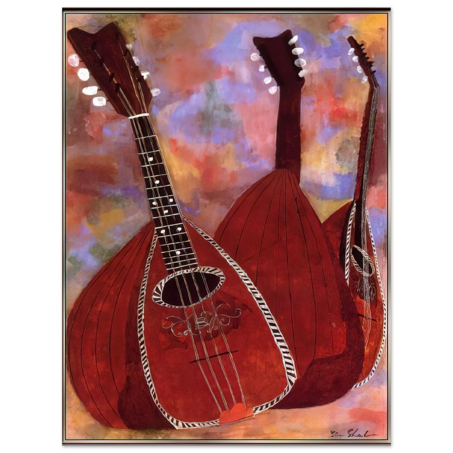 Ben Shahn - THREE LUTES 75x100 cm / 30x40inches Fine Art Poster
