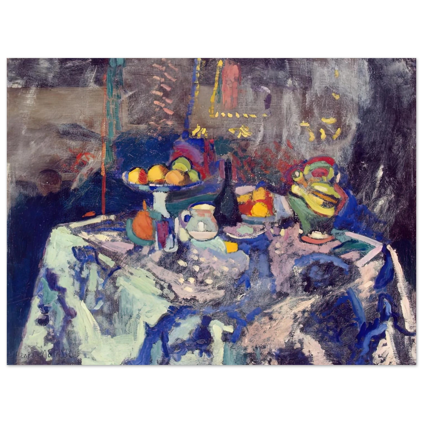 Henri Matisse - VASE BOTTLE AND FRUIT 1906 75x100 cm / 30x40inches Fine Art Poster