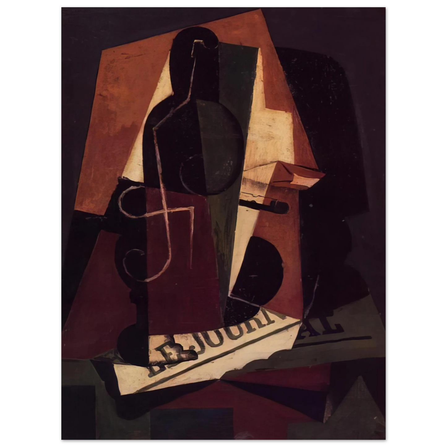 Juan Gris - BOTTLE AND GLASS 75x100 cm / 30x40inches Fine Art Poster