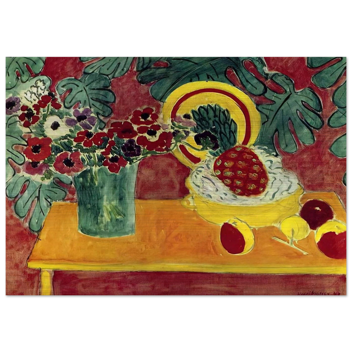 PINEAPPLE AND ANEMONES 1940 - Henri Matisse Brushed Aluminum Print - 70x100 cm / 28x40 inches | Henri Matisse Aluminum Print | Henri Matisse Prints
