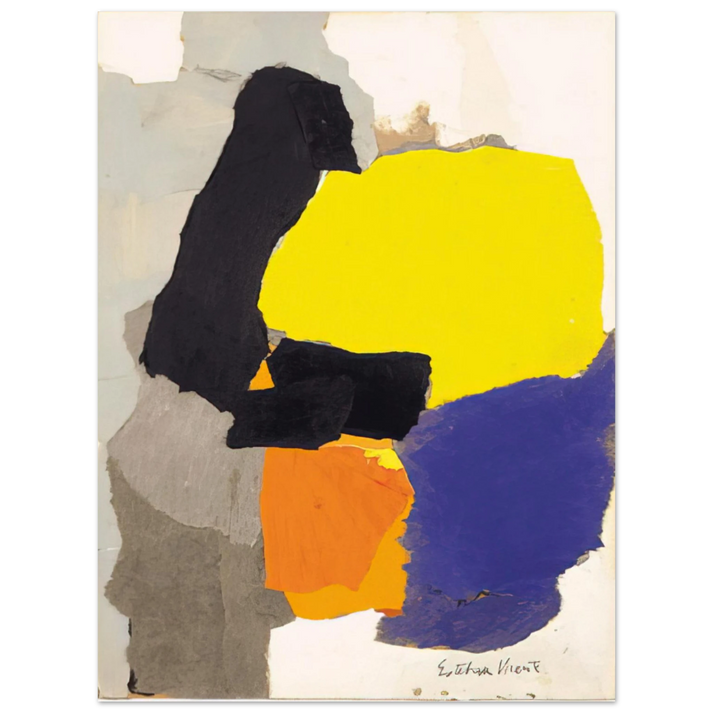 Esteban Vicente - COLLAGE WITH YELLOW BLUE AND ORANGE 1963 75x100 cm / 30x40inches Fine Art Poster