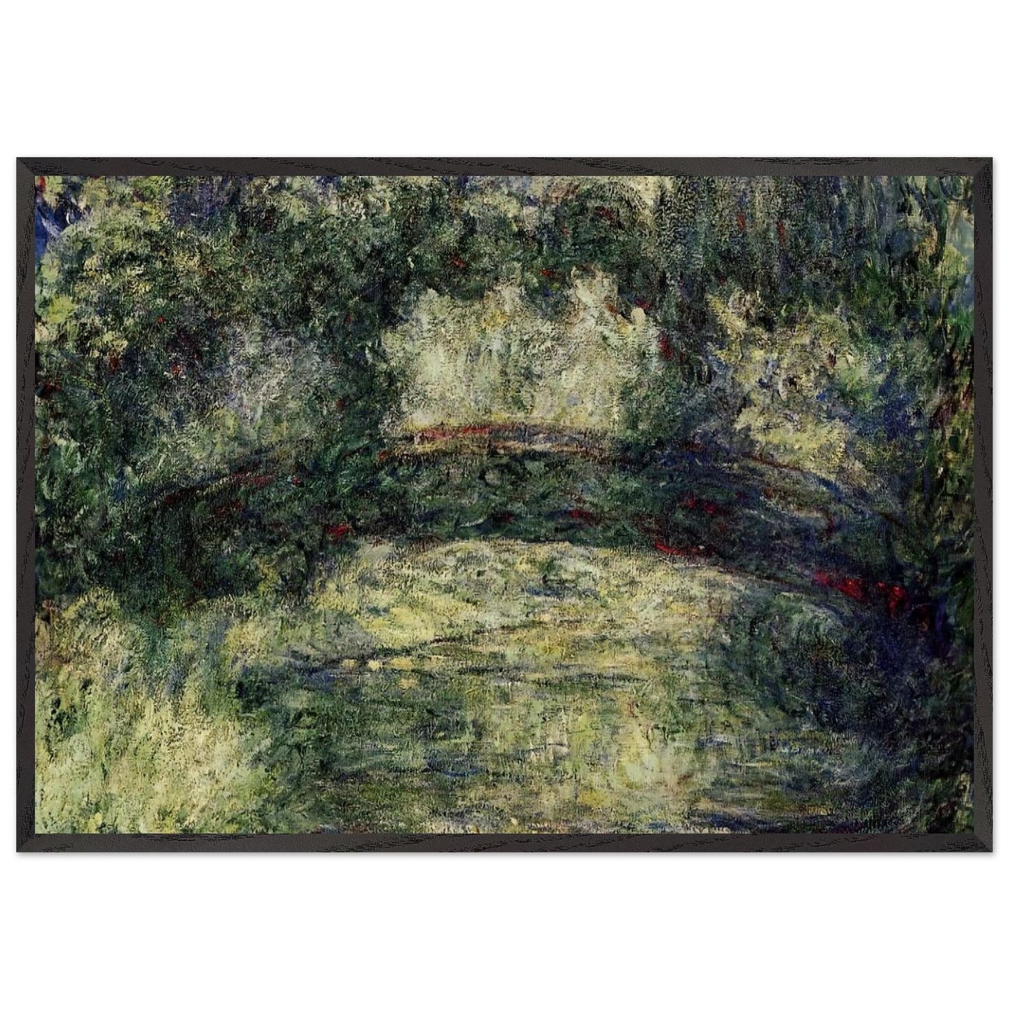 The Japanese Bridge 10 - claude monet 70x100 cm / 28x40 inches Framed Art Print – Black Wooden Frame