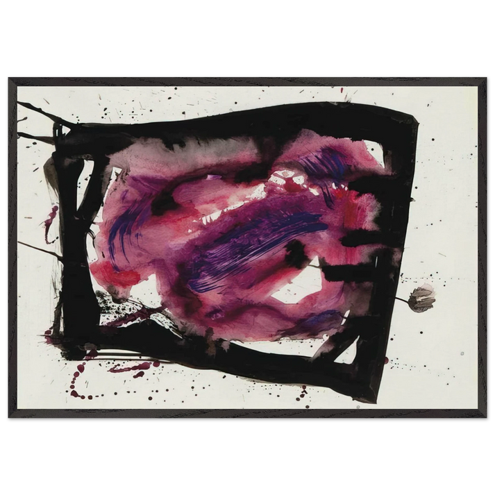 Untitled SF72-1009 - Sam Francis 70x100 cm / 28x40 inches Framed Art Print – Black Wooden Frame