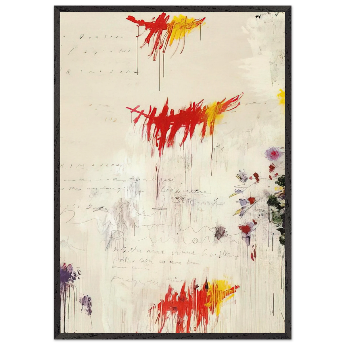 Quattro stagioni I Primavera - Cy Twombly 70x100 cm / 28x40 inches Framed Art Print – Black Wooden Frame